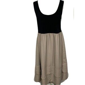 Massimo Womens Dress XXL Tan Black Dress Sleeveless Summer Scoop neck
